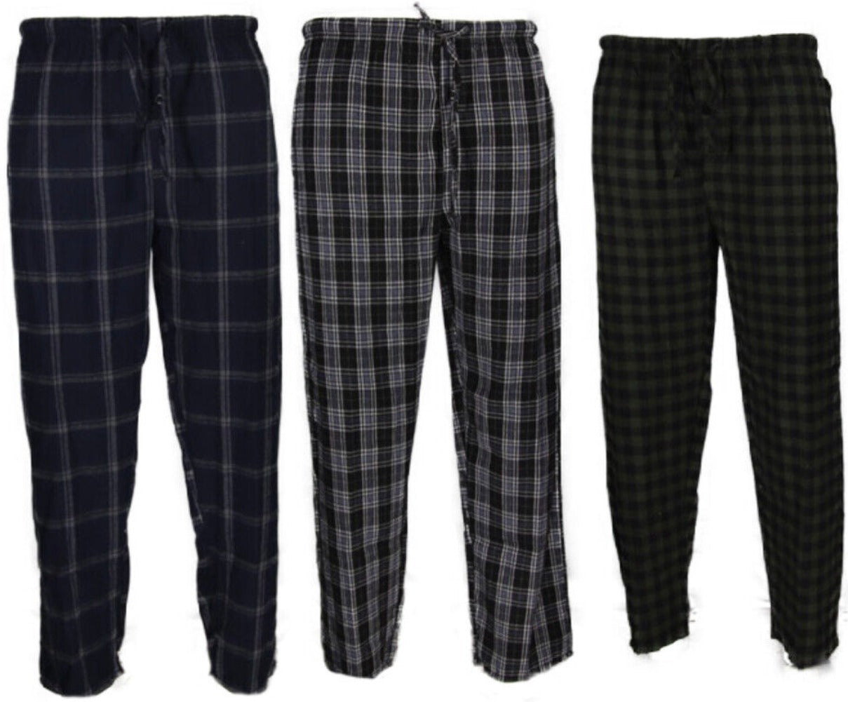 Men's Pajama Super Soft Sleep Pants Lounge Flannel Plaid Cozy PJ Bottoms
