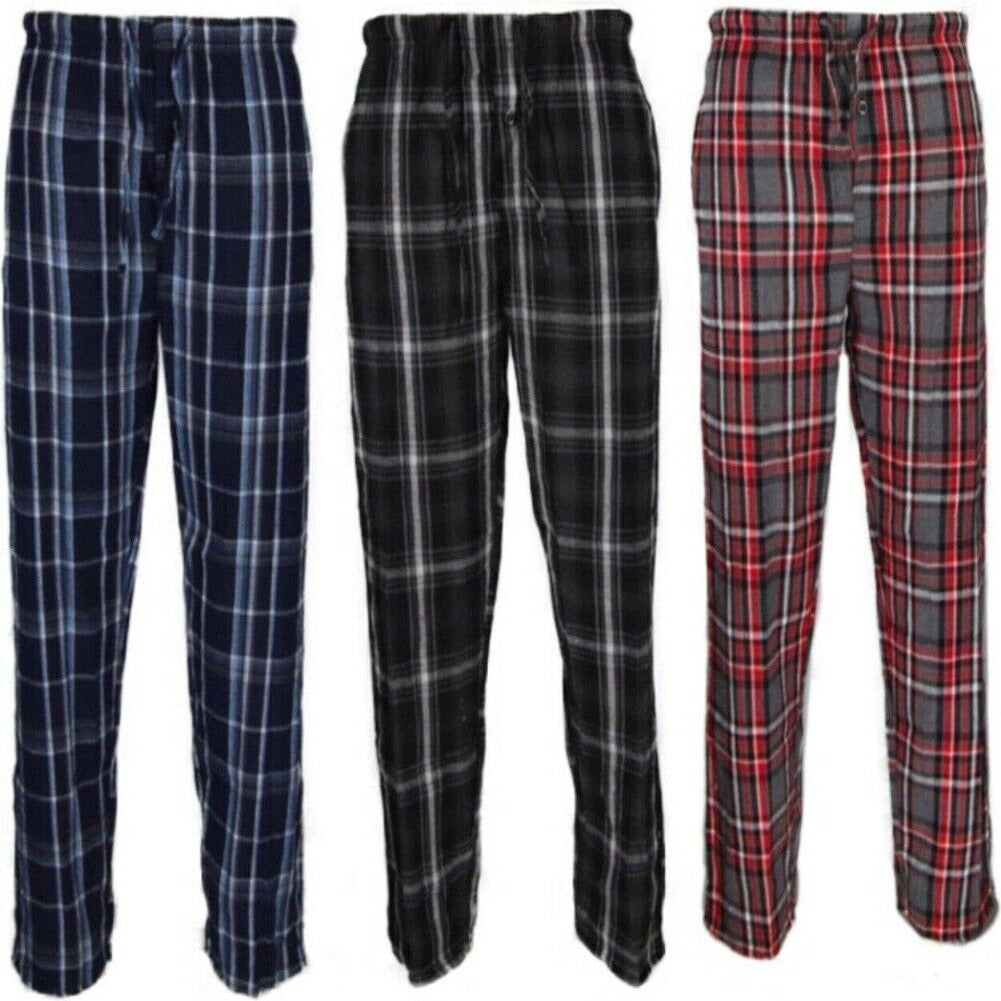 Men's Pajama Super Soft Sleep Pants Lounge Flannel Plaid Cozy PJ Bottoms