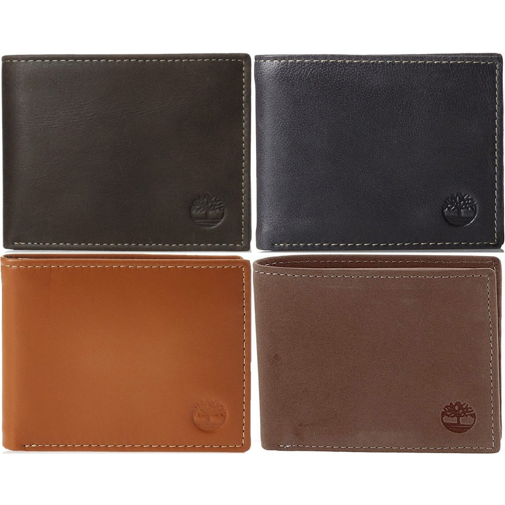 Timberland Men's Wallet Leather Bifold Attached Flip Pocket ID Window Billfold