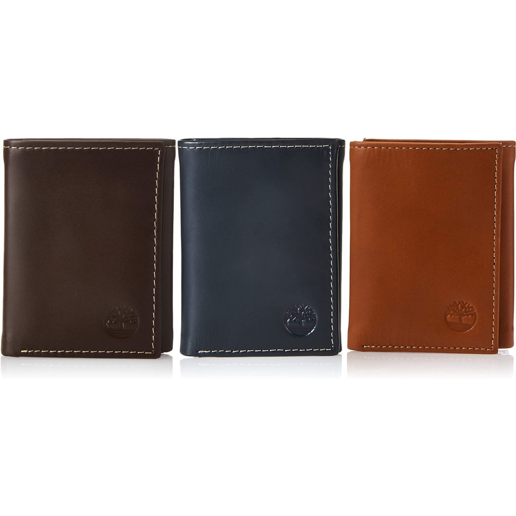 Timberland Men's Wallet Leather Trifold Attached Flip Pocket ID Window Billfold