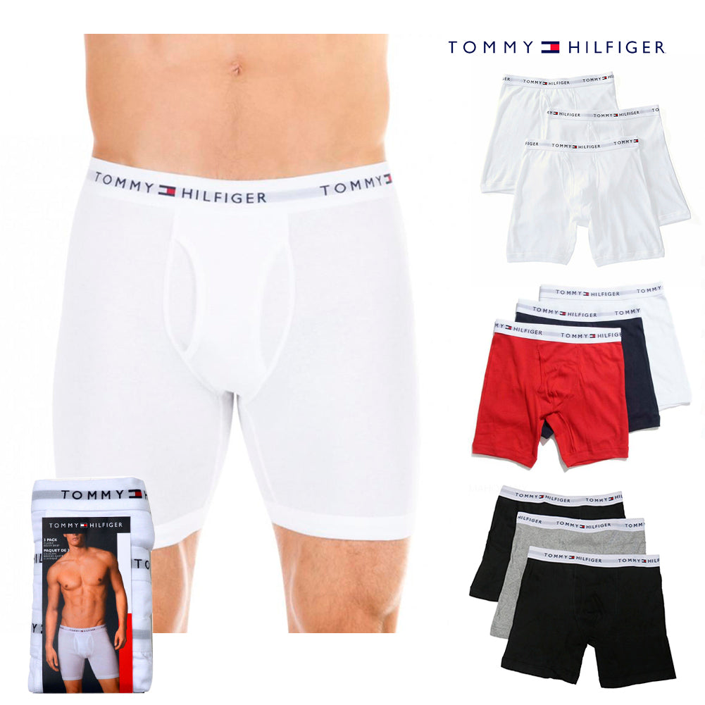 Tommy Hilfiger Men's Boxers 3 Pack Basic Cotton Tagless Boxer Brief 09TE001