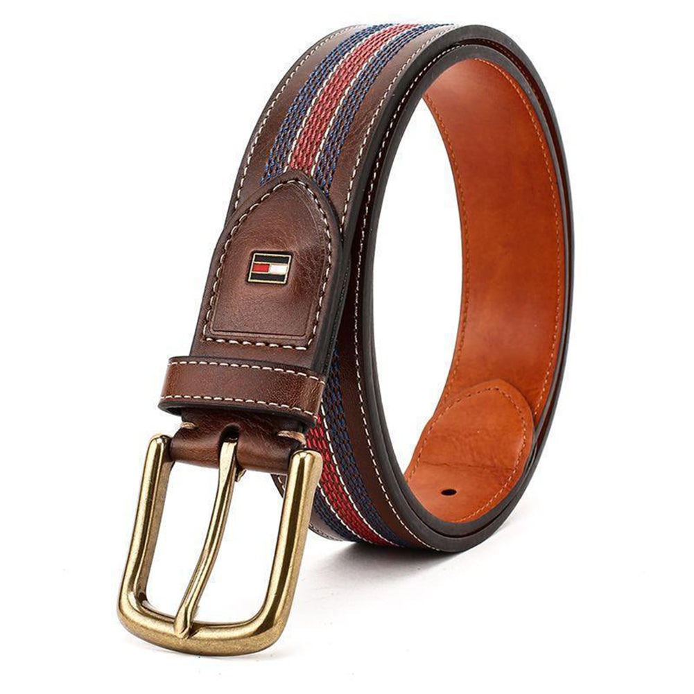 Tommy Hilfiger Men's 11TL02X057 35mm Center Stripe Stitch Belt