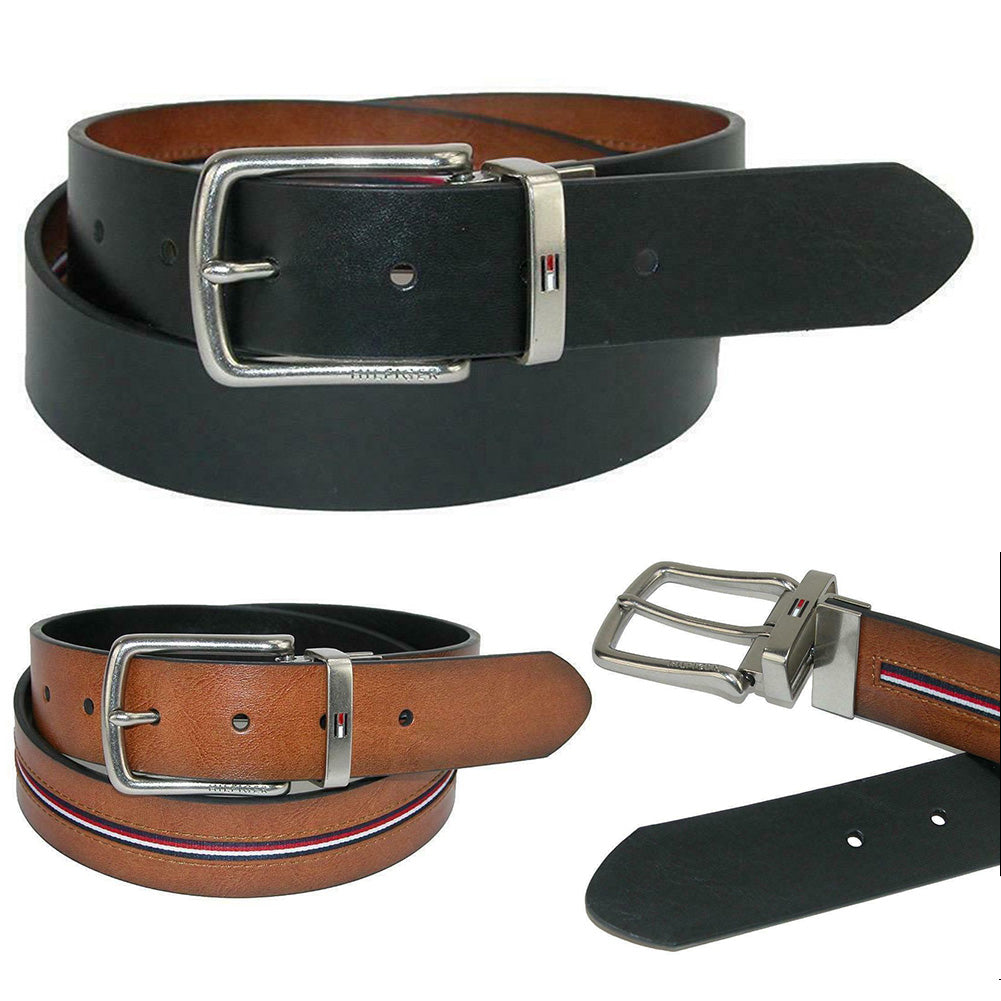 Tommy Hilfiger Men's 11TL02X212 Reversible Ribbon Inlay Belt