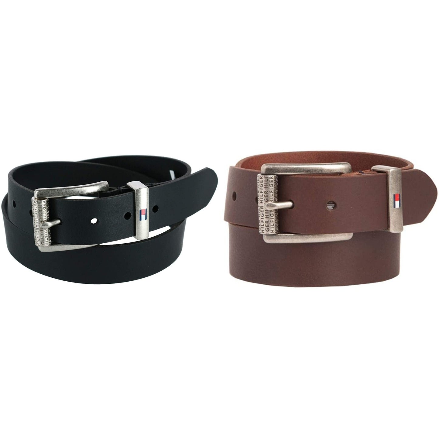 Tommy Hilfiger Men's Belt Premium Logo Casual 35MM Solid Leather 11TL02XZ50