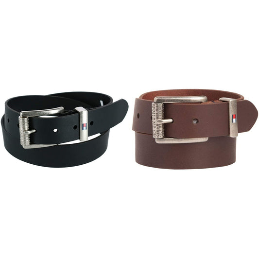 Tommy Hilfiger Men's Belt Premium Logo Casual 35MM Solid Leather 11TL02XZ50