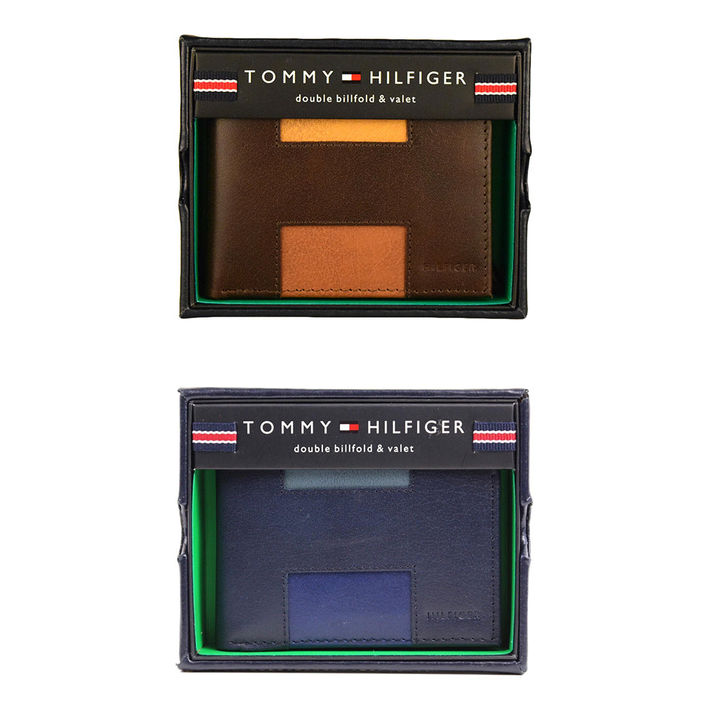 Tommy Hilfiger Men's 31TL130013 Premium Leather Double Billfold Wallet