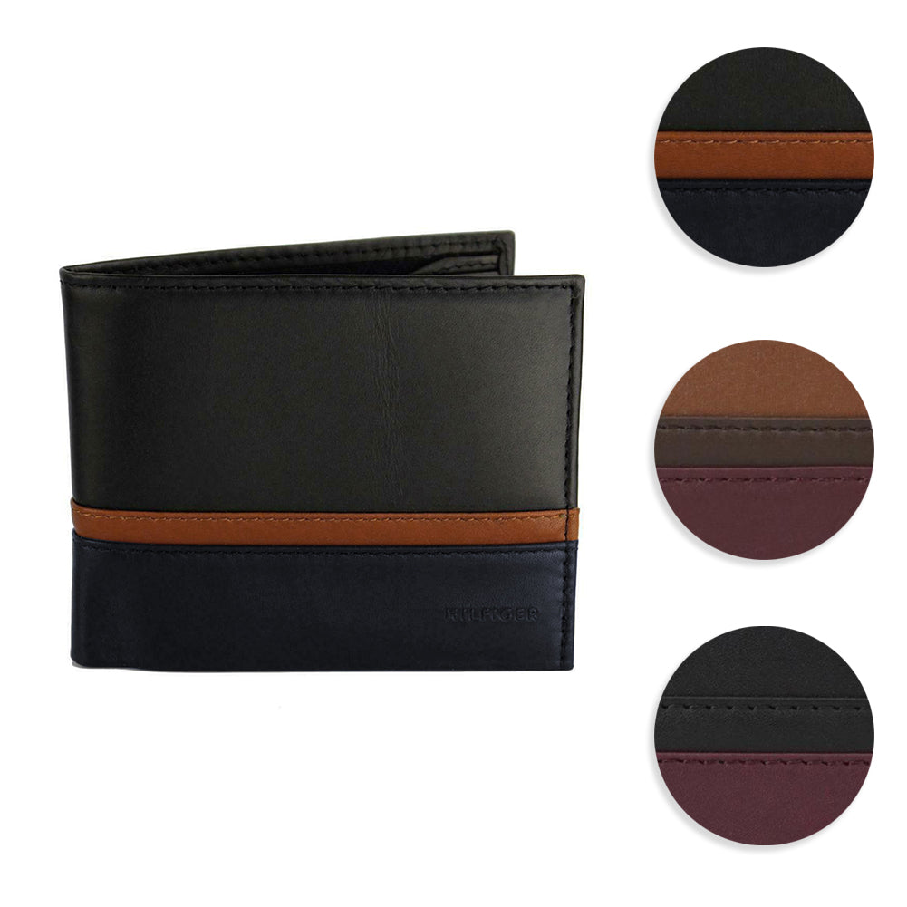 Tommy Hilfiger Men's 31TL13X041 Leatner Double Billfold Wallet