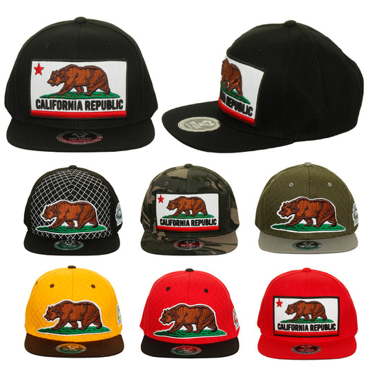 Top Level Men's California Republic Bear Hat Cap