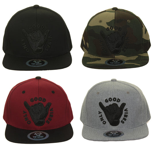 Top Level Men's Only Good Vibes Embroidered Hand Sign Hat Cap