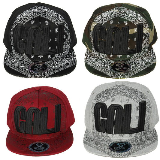 Top Level Men's Cali Bandana Print Adjustable Hat Cap