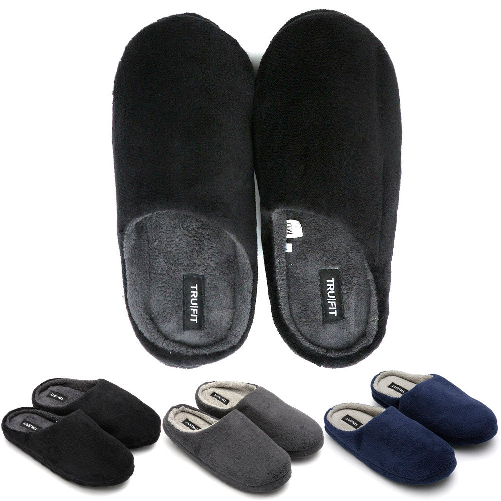 Mens Slippers Slip On Cozy Indoor Bedroom Comfortable Plush Shoes