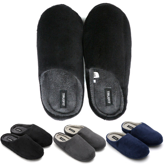 Mens Slippers Slip On Cozy Indoor Bedroom Comfortable Plush Shoes