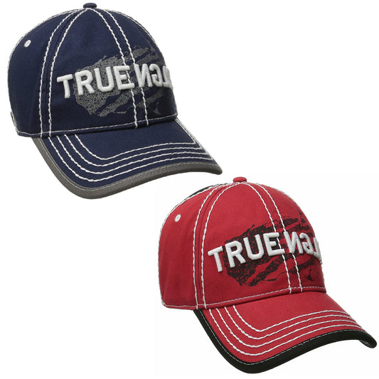 True Religion Men's TR1954 Textured Logo Printed Baseball Trucker Hat Cap