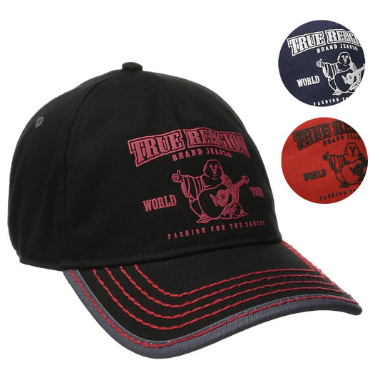 True Religion Men's TR1988 Buddha World Tour Graphic Cotton Baseball Cap