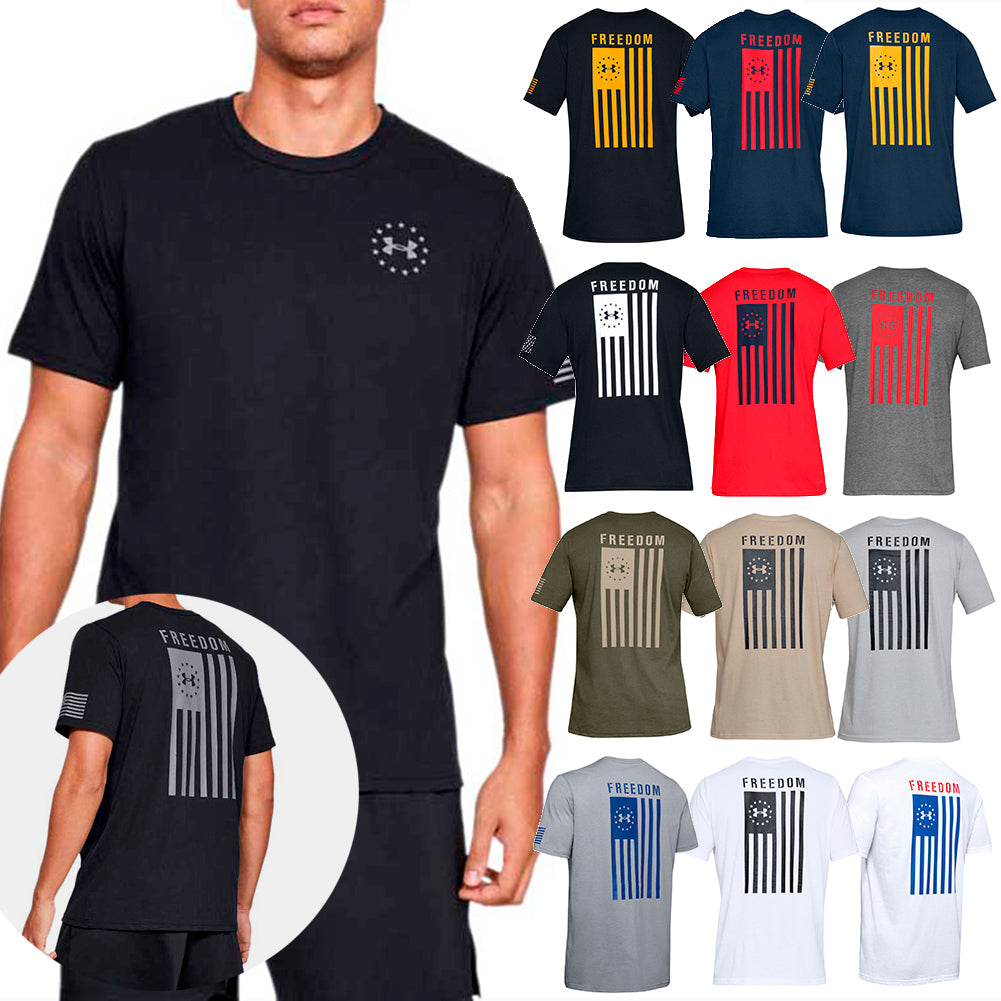 Under Armour Men's Athletic UA Freedom Flag T-Shirt Short Sleeve Tee 1333350
