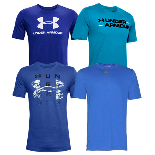 Under Armour Men's T-Shirt Athletic Blue Crewneck Fitness Short Sleeve Tee
