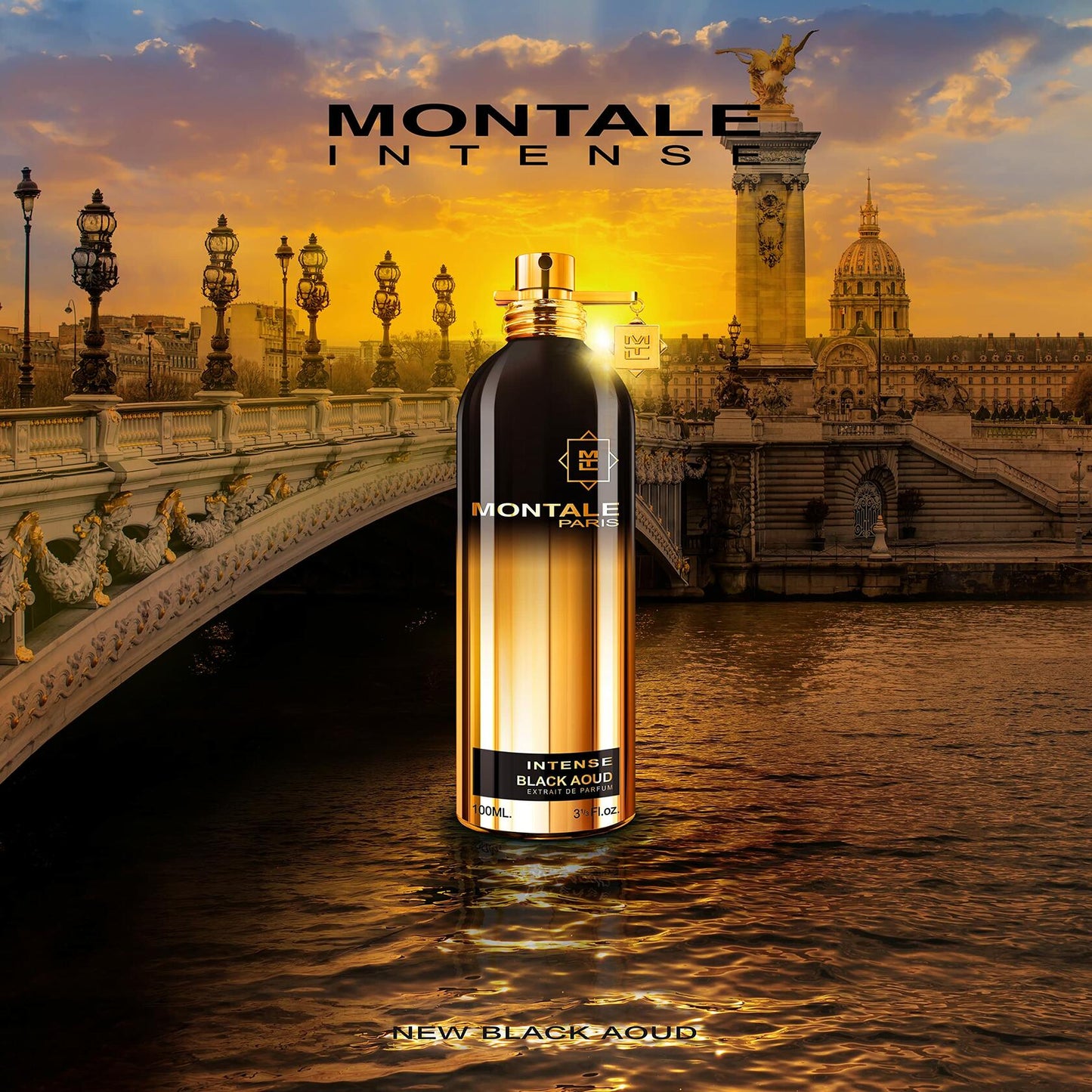Montale Intense Black Aoud by Montale Eau De Parfum Spray (Unisex) 3.4 oz for Men