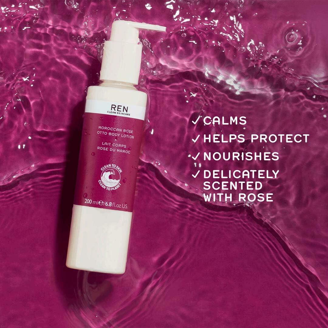 REN Clean Skincare Moroccan Rose Otto Body Cream, 6.8 Fl Oz