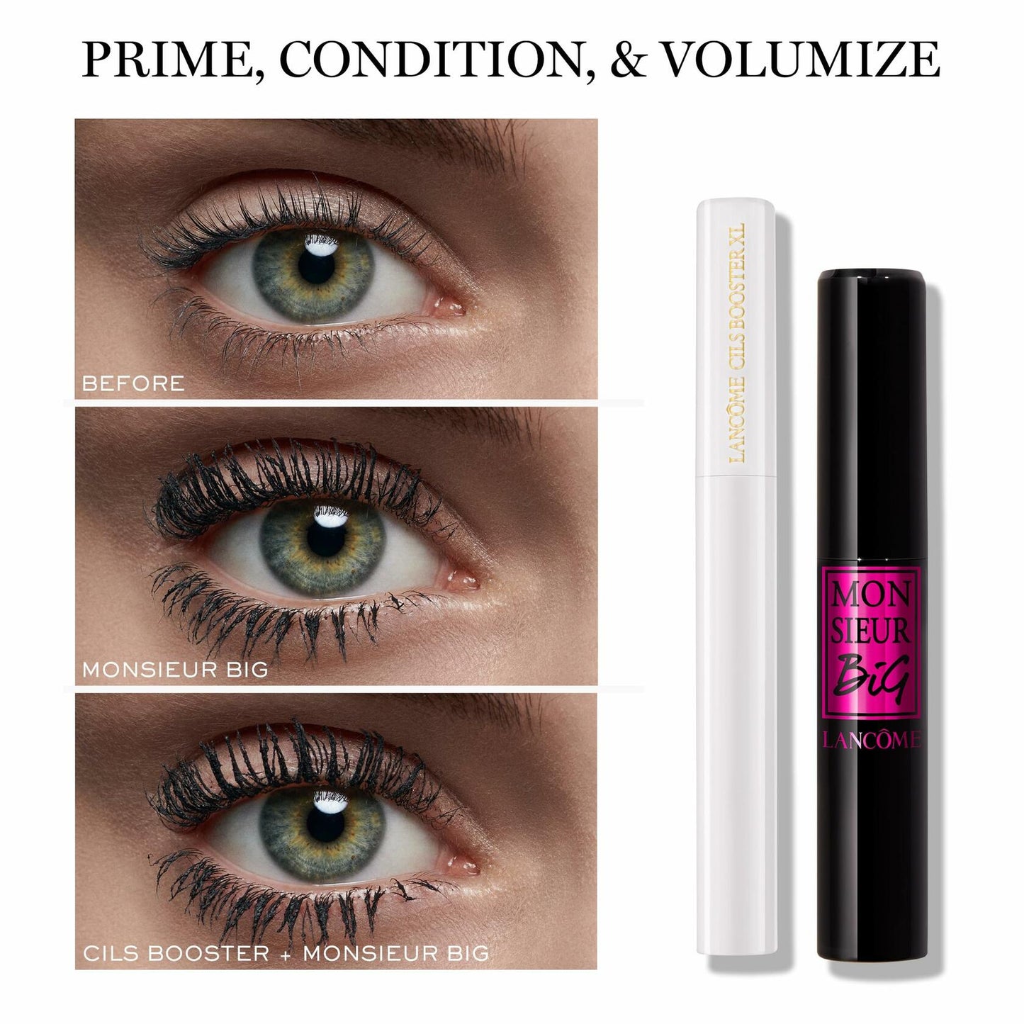 Lancôme Monsieur Big Mascara – Instant Volume Mascara with False Lash Effect – Up to 12x More Volume & 24-Hour Wear - Volumizing & Lengthening - Smudge & Flake Free – Black
