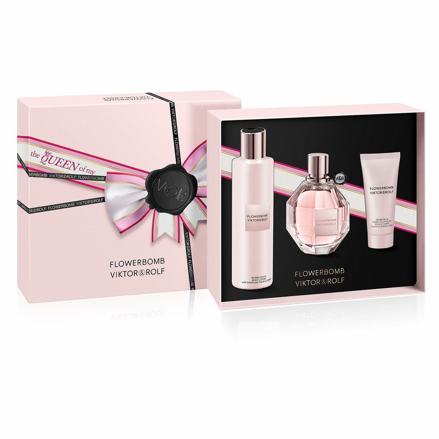 Viktor&Rolf - Flowerbomb Eau de Parfum - Women's Perfume Gift Set - Floral & Woody - With Notes of Rose, Peony & Patchouli - Perfume, 3.4 Fl oz, Body Cream, 1.4 Fl Oz & Body Lotion, 6.7 Fl Oz