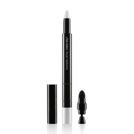 Shiseido Kajal InkArtist, Kabuki White 10-4-in-1 Liner, Kajal, Eyeshadow & Brow Color - Smudge Resistant, Crease Proof & Waterproof - Includes Detachable Sharpener & Built-In Sponge