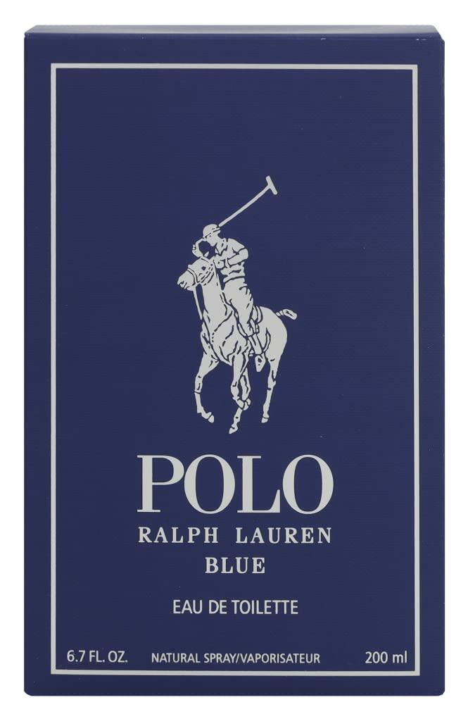 Ralph Lauren Fragrances Polo Blue - Eau de Toilette - Men's Cologne - Aquatic & Fresh - With Citrus, Sage, and Suede - Medium Intensity - 6.7 Fl Oz