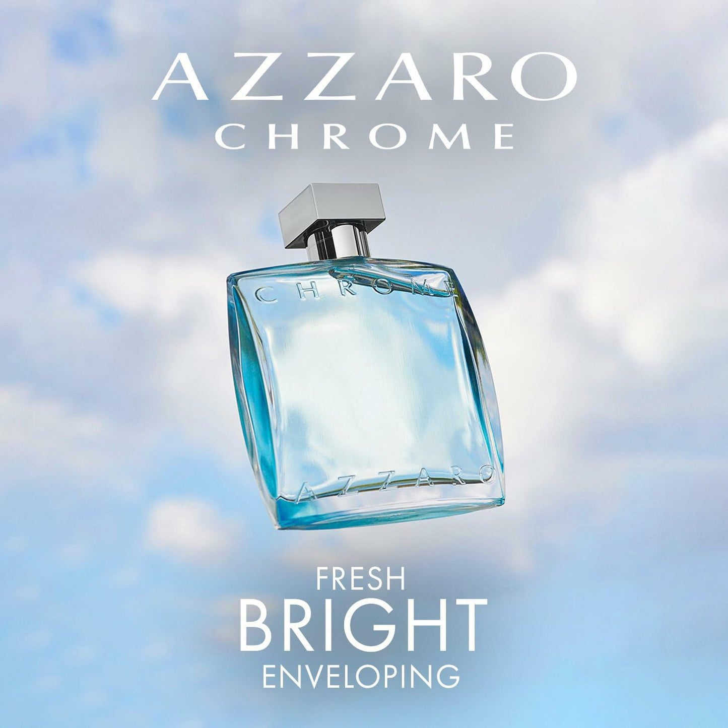 Azzaro Chrome Eau de Toilette - Fresh Mens Cologne Gift Set - 3-Piece Holiday Set Includes Full Size + Travel Size Fragrances + Hair & Body Shampoo – Citrus Aquatic Cologne for Men - Lasting Wear