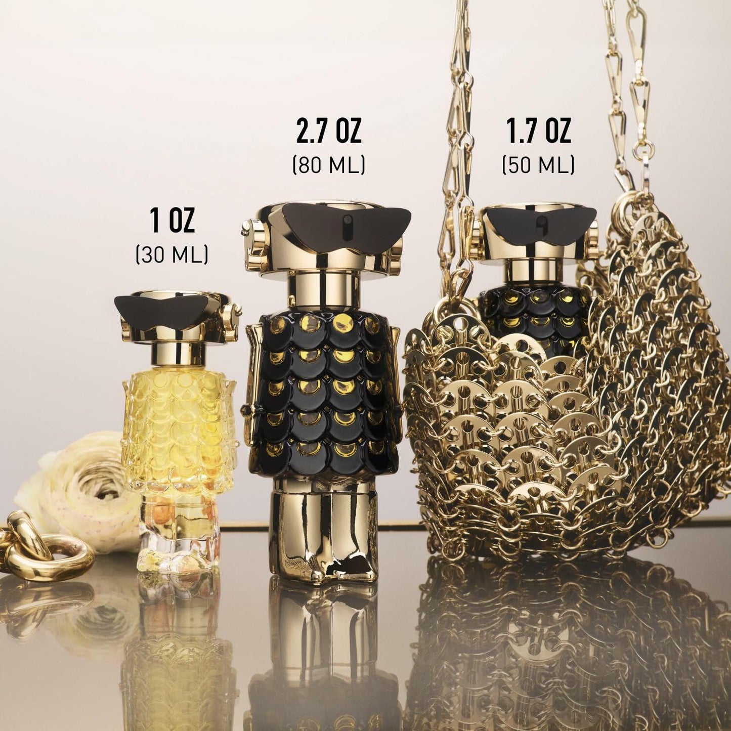 Rabanne Fame Parfum for Women - Intense Chypre Woody Perfume with Jasmine, Incense & Musk - Long Lasting Refillable French Fragrance Spray from Grasse, 2.7 oz