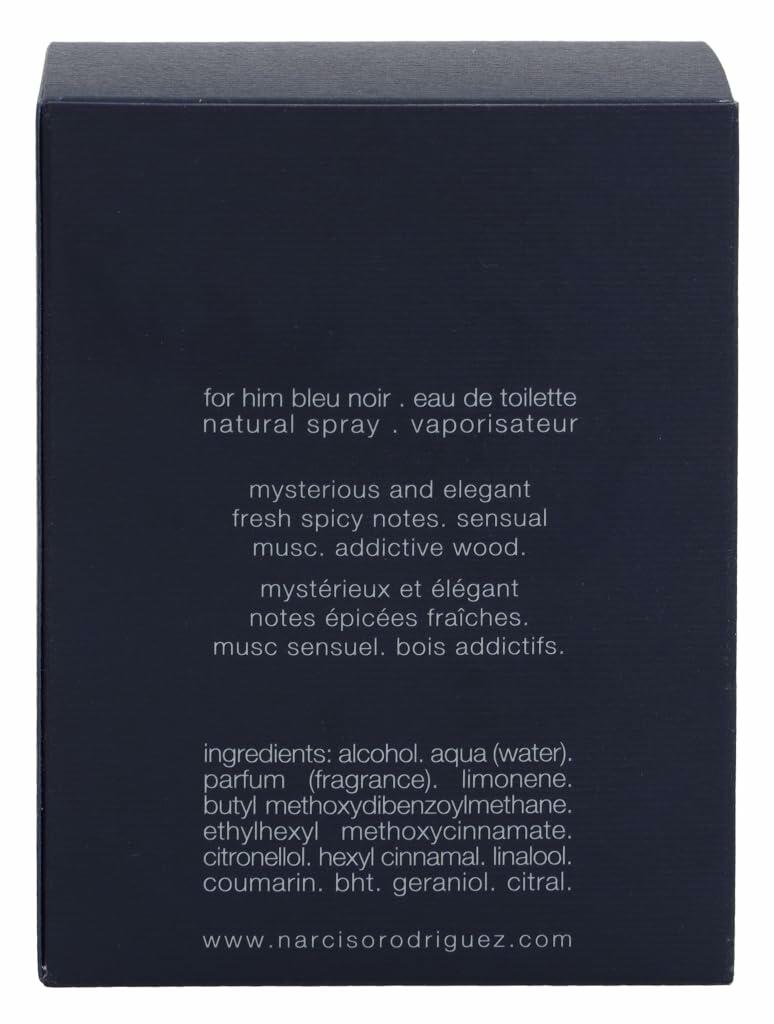 Narciso Rodriguez Bleu Noir for Men Eau de Toilette Spray, 1.6 Ounce