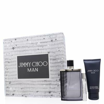 JIMMY CHOO MAN 3 PIECE GIFT SET - 3.3 OZ EAU DE TOILETTE SRPAY NEW