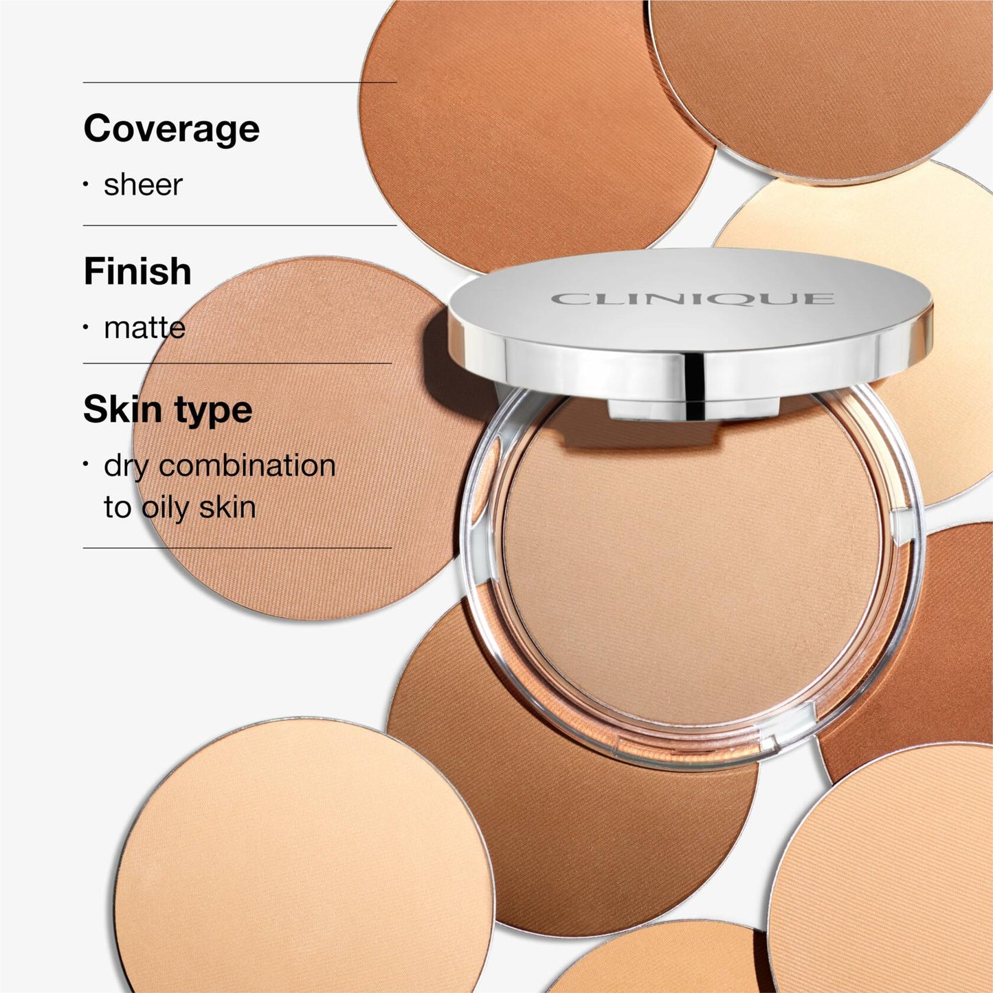 Clinique Stay-Matte Sheer Pressed Powder For Oily Skin Types | Sheer Coverage + Matte Finish | Minimizes Shine, Stay Beige