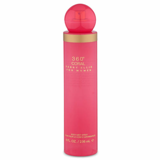 Perry Ellis 360° Coral Body Mist Spray for Women - Perfume for Women, Floral & Fruity Fragrance, EDT, Designer Scent for Her, Long Lasting - 8 fl oz (200 mL)