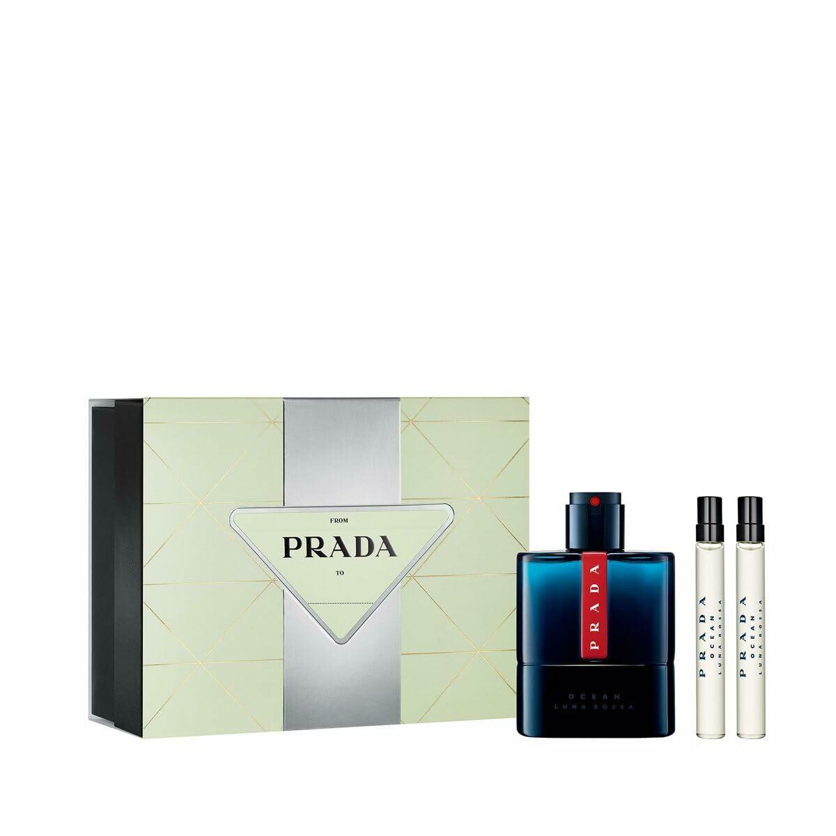 Prada Luna Rossa Ocean Eau de Toilette 2-Pcs Gift Set (Eau de Toilette Spray 3.4 fl oz + 2 Eau de Toilette Spray 0.34 fl oz), S4519759