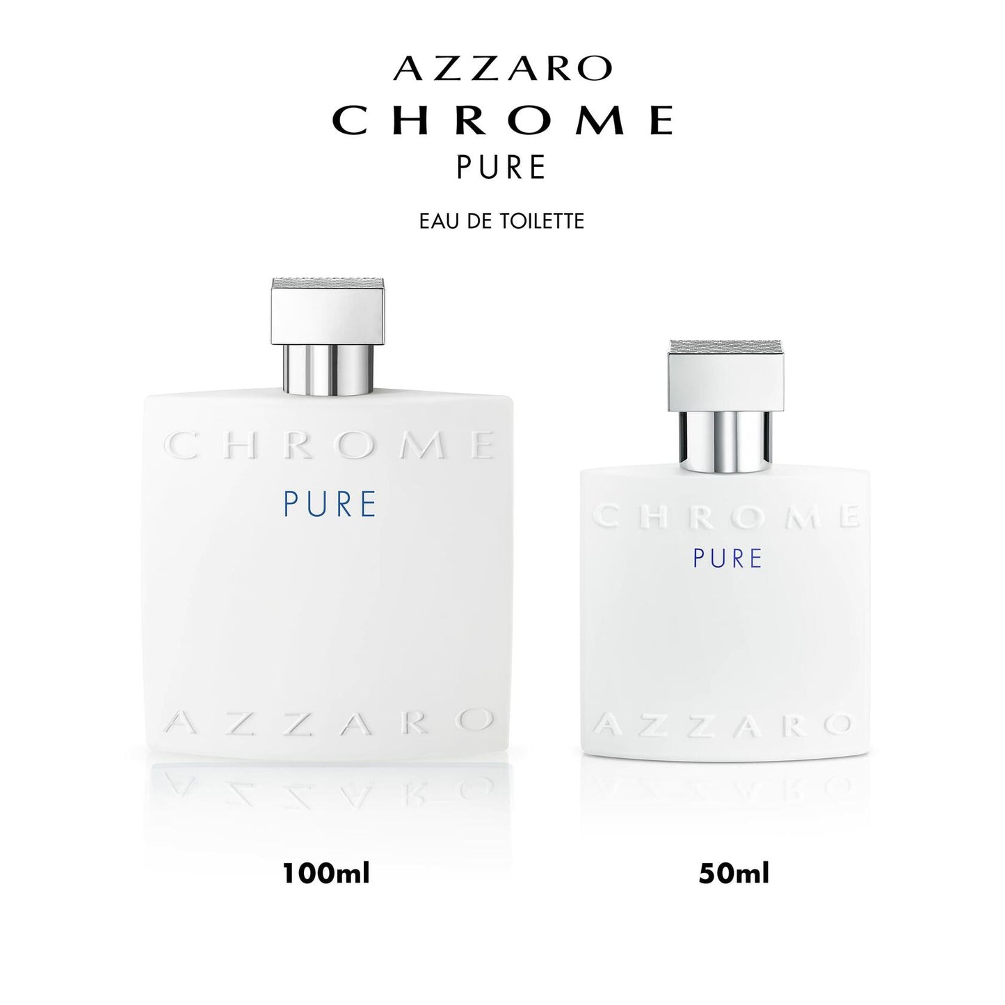 Azzaro Chrome Pure Eau de Toilette - Mens Cologne - Citrus, Oriental & Woody Fragrance, 3.4 Fl Oz