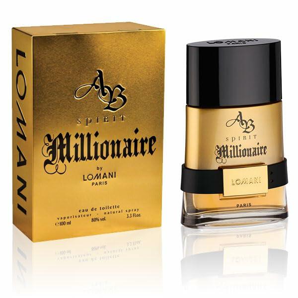AB Spirit Millionaire by Lomani for Men - 2 Pc Gift Set 3.4oz EDP Spray, 3.4oz Body Lotion