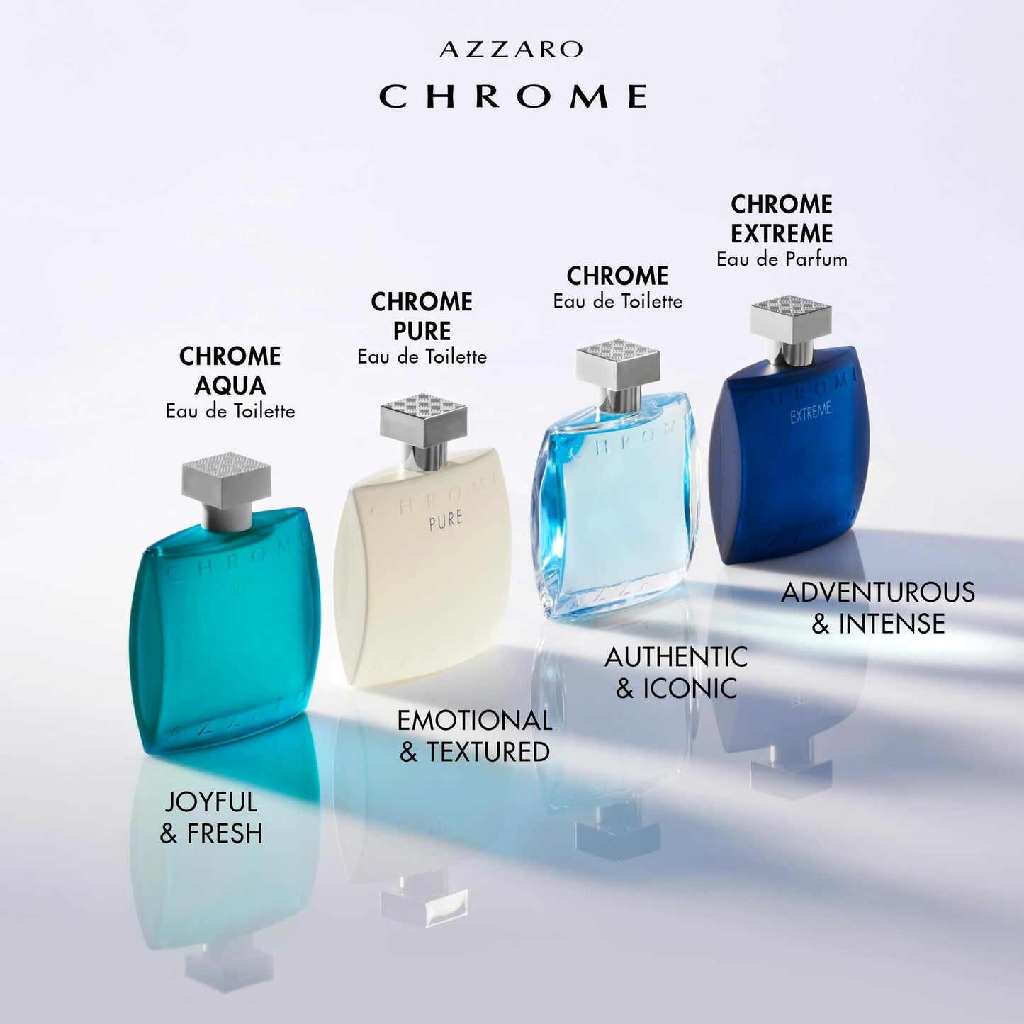 Azzaro Chrome Pure Eau de Toilette - Mens Cologne - Citrus, Oriental & Woody Fragrance, 3.4 Fl Oz