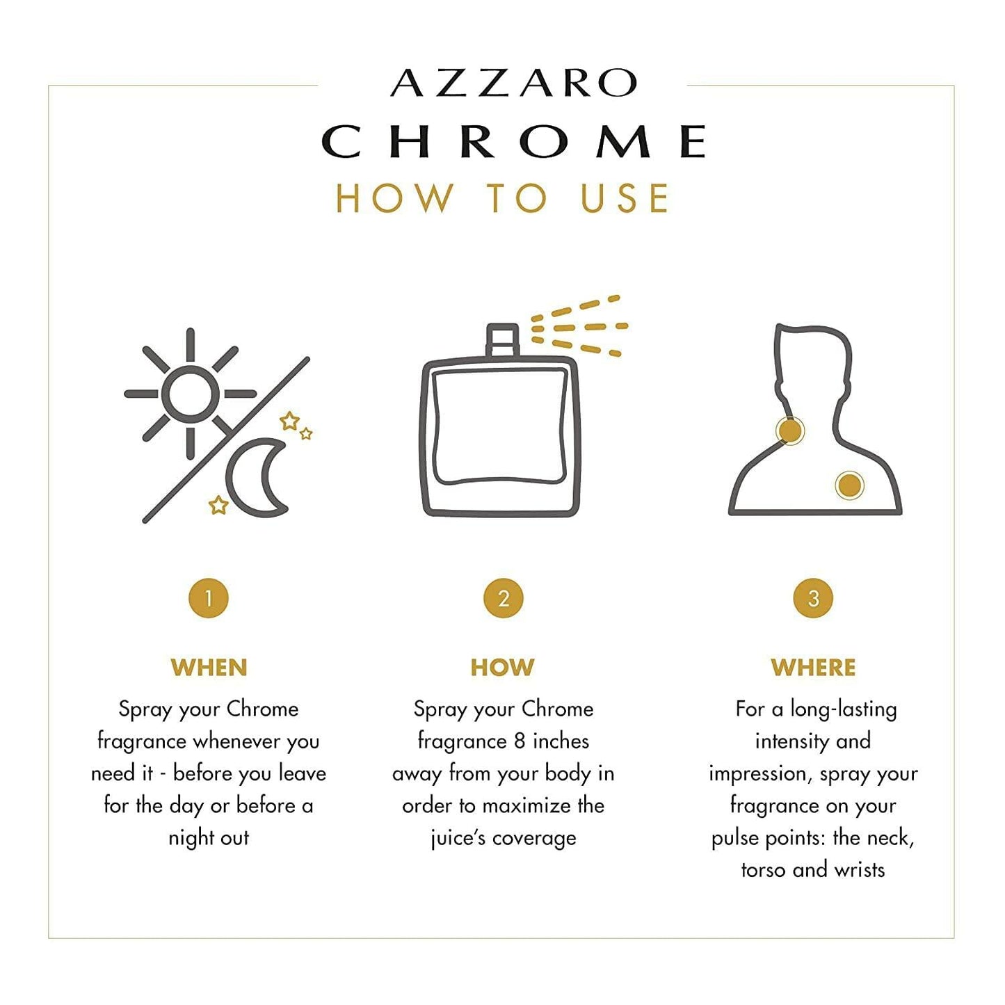 Azzaro Chrome Pure Eau de Toilette - Mens Cologne - Citrus, Oriental & Woody Fragrance, 3.4 Fl Oz