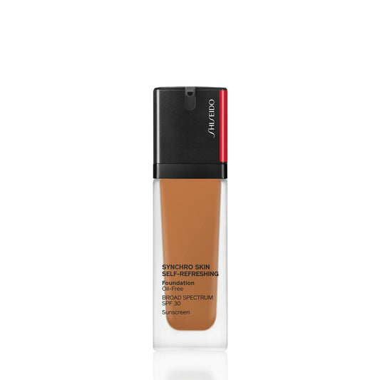 Shiseido Synchro Skin Self-Refreshing Foundation SPF 30, 510 Suede - Medium, Buildable Coverage + 24-Hour Wear - Waterproof & Transfer Resistant - Non-Comedogenic
