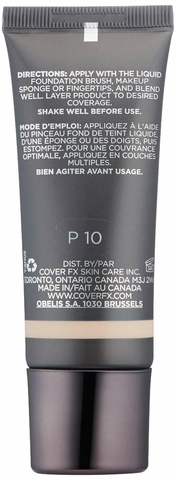 COVER FX/COVER FX NATURAL FINISH FOUNDATION (P100) FAIR TO LIGHT 1.0 OZ (30 ML)