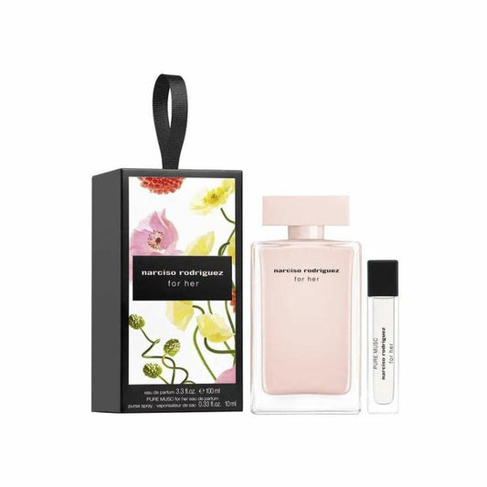 Narciso Rodriguez For Her 2 pieces Gift Set (For Her Eau de Parfum 3.3 Fl. Oz + Eau de Parfum Mini 0.33 Fl. Oz)