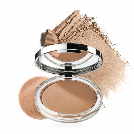 Clinique Stay-Matte Sheer Pressed Powder For Oily Skin Types | Sheer Coverage + Matte Finish | Minimizes Shine, Stay Honey