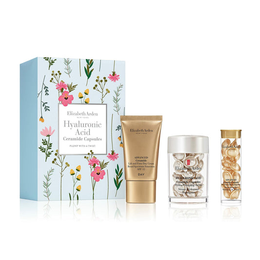 Elizabeth Arden 3 Piece Ceramide Skin Care Set, Lift and Firm Day Cream, Hylaruonic Acid Ceramide Capsules, Adavanced Ceramide Capsules