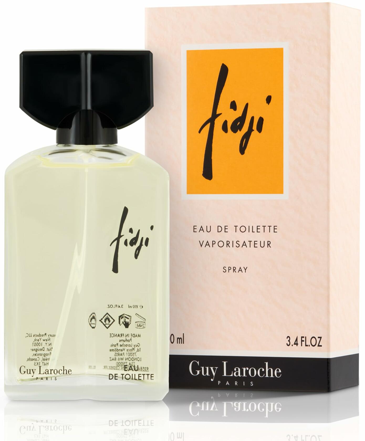 Fidji by Guy Laroche, Iconic Designer Fragrance, Eau de Toilette for Women, Long Lasting Women Perfume, Day and Evening Aromatic Scent, Classic Floral Notes of Hyacinth, Lemon and Jasmine, 3.4 Fl Oz.