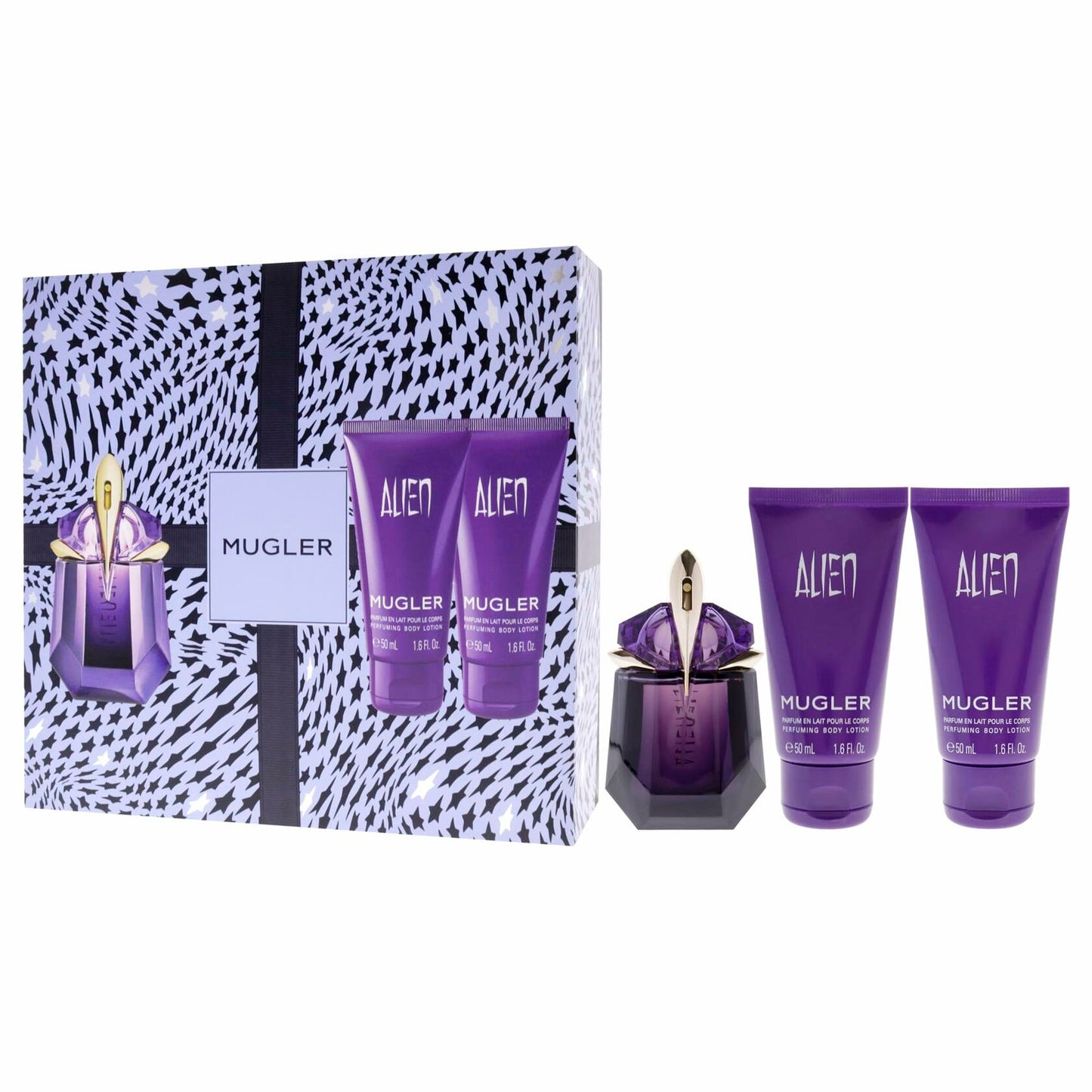 Thierry Mugler Mugler for Women - 3 Pc Gift Set 1oz Alien EDP Spray (Refillable), 2 x 1.6oz Alien Body Lotion
