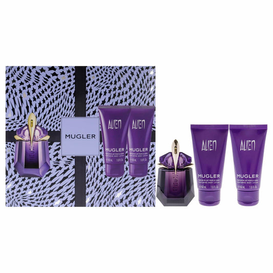Thierry Mugler Mugler for Women - 3 Pc Gift Set 1oz Alien EDP Spray (Refillable), 2 x 1.6oz Alien Body Lotion
