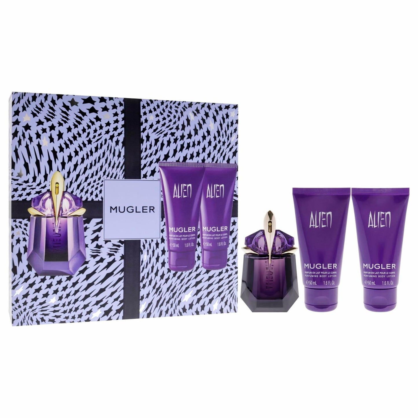 Thierry Mugler Mugler for Women - 3 Pc Gift Set 1oz Alien EDP Spray (Refillable), 2 x 1.6oz Alien Body Lotion