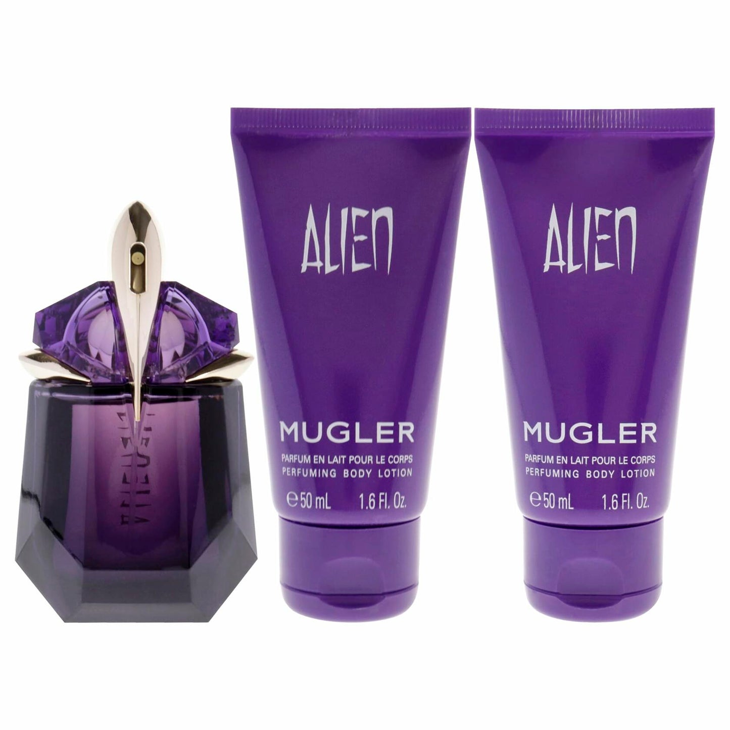 Thierry Mugler Mugler for Women - 3 Pc Gift Set 1oz Alien EDP Spray (Refillable), 2 x 1.6oz Alien Body Lotion