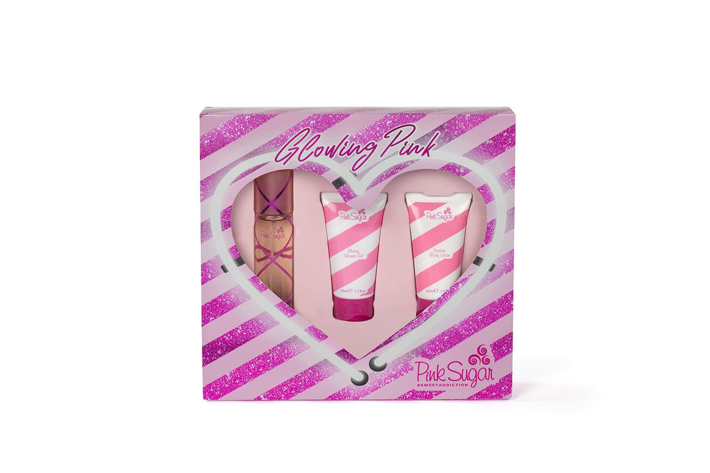 PINK SUGAR/AQUOLINA "GLOWING PINK" SWEET ADDICTION  SET (W)
