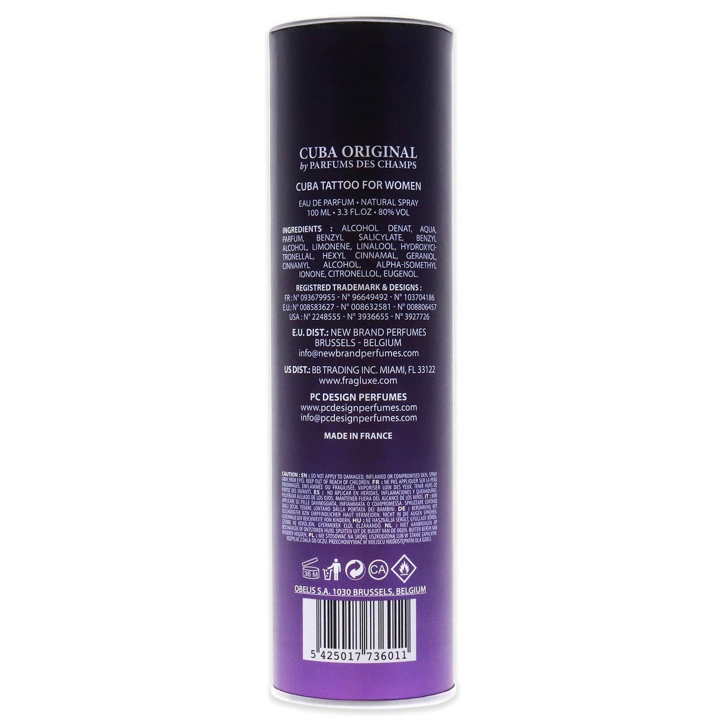 Cuba Women's Eau de Parfum Spray, Tattoo, 3.3 Oz