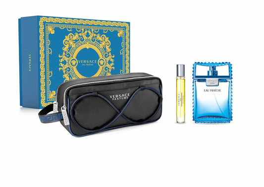 Versace EAU FRAICHE 3 Piece Gift Set - 3.4 OZ EAU DE Toilette Spray